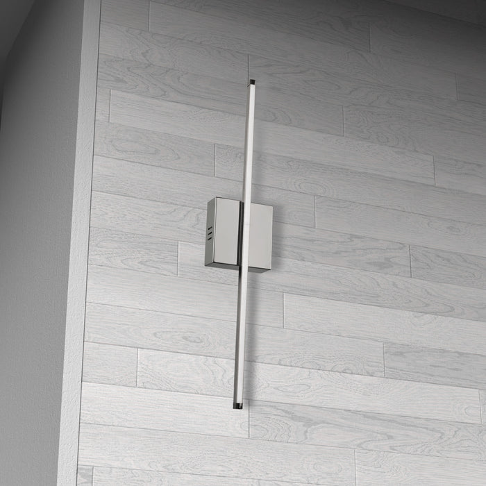 Dainolite Array LED Wall Sconce Vertical 19w Polished Chrome White Acrylic Diffuser Lamp