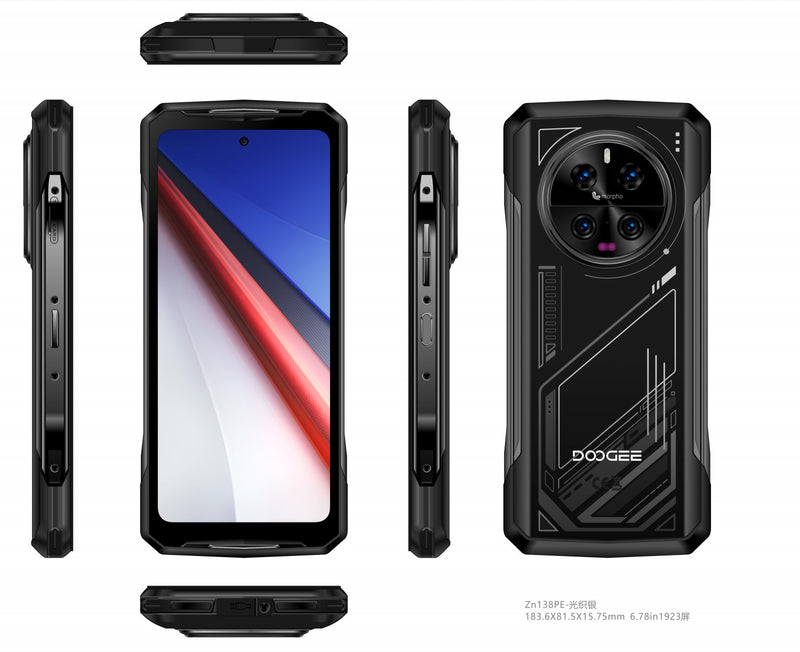 Doogee V40 5g Rugged Phone 108mp Quad Camera - 8,680mah Battery 512gb Storage 6.78” Fhd+ 120hz Display Silver