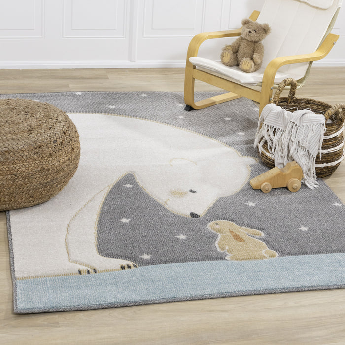 Kids Bear Bunny Soft Touch Rug, 3'11\" x 5'7\" Indoor Area Rug