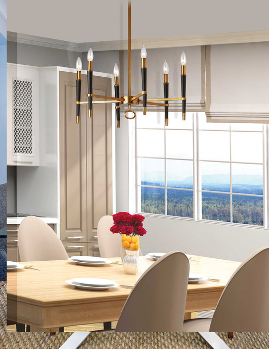 Dainolite Langford 6 Light Chandelier Vintage Bronze Finish Lamp