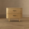 Solara Contemporary 30" Solid Wood Nightstand in Natural Oak (2-Drawer) | Table de nuit contemporaine Solara 30" en bois massif chene naturel (2 tiroirs)