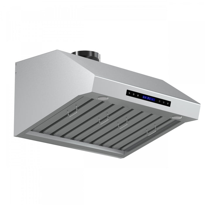 Forno Palazzo 30\" Wall Mounted Range Hood, Stainless Steel,Baffle Filters-FRHWM5029-60