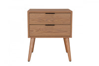 Flashby Nightstand With 2 Drawers - Faux Natural Wood 