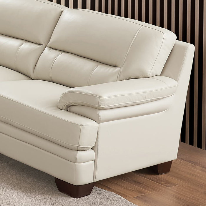 Hydeline Luxor Leather Loveseat - Vanilla
