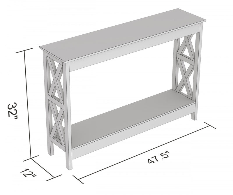47” Console Table With 1 Shelf - Dark Taupe