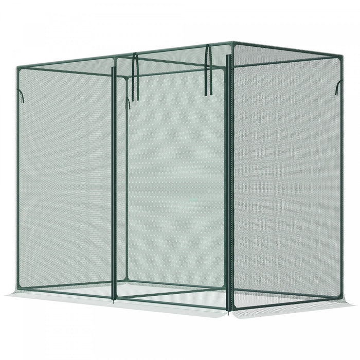 Outsunny 6.5 X 3.3ft Crop Cage, Zippered Door Plant Protection Tent Green