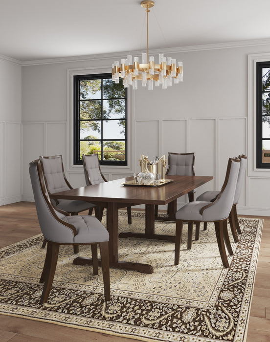 Fifth Avenue Traditional Wood Upholstered Dining Chair in Gray - Set of 4