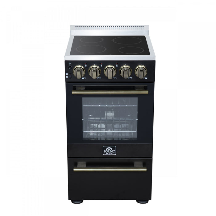 Forno Pallermo 20 Inch Electric Range in Black, 2.05 cu.ft. - FFSEL6051-20BLK