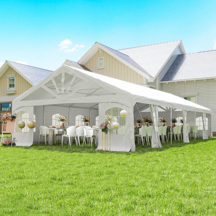 Outsunny 20' x 40' Heavy Duty Party Tent with 2 Doors and 20 Windows