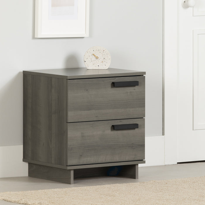 Cavalleri Nightstand with 2 Drawers - Grey Maple