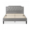 Kellen Upholstered Platform Bed with Headboard in Light Grey - Full Size | Kellen lit plateforme rembourré avec tête de lit gris pâle - Double