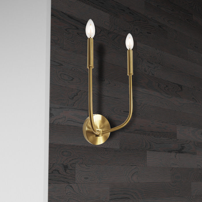 Dainolite Eleanor 2 Light Wall Sconce Aged Brass Lamp