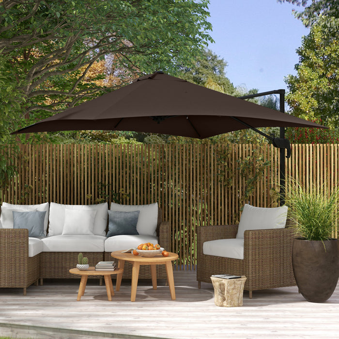 Outsunny 10' Square Cantilever Umbrella