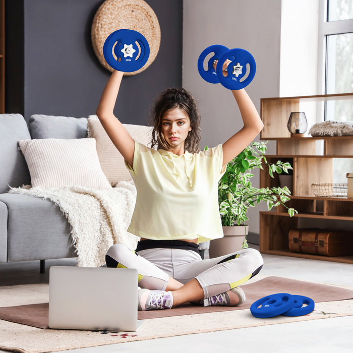 Soozier Standard Weights Plates With Easy-grip Handles, 2 X 11lbs