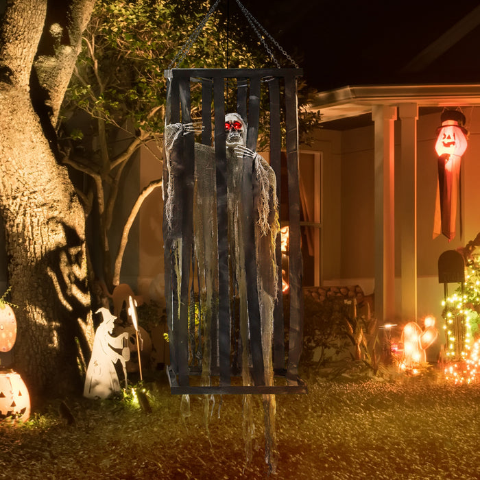 Outsunny Animated Halloween Decoration, Animatronics Skeleton Reaper