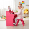 Costway 25 Keys Digital Piano with Music Stand Stool Lighted Keys Teaching Mode for 3+ Kids Pink