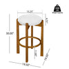 Olivia Rubberwood Indoor Round Seat Bar Stool Set of 4 with Durable Frame and Fabric | Olivia – Lot de 4 tabourets de bar d’interieur en bois d’hevea avec assise ronde, structure durable et revetement en tissu