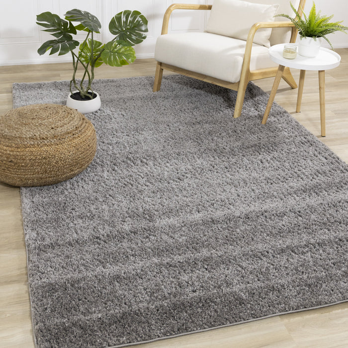 Taylor Dark Grey Comfort Shag Rug, 5'3\" x 7'7\" Indoor Area Rug