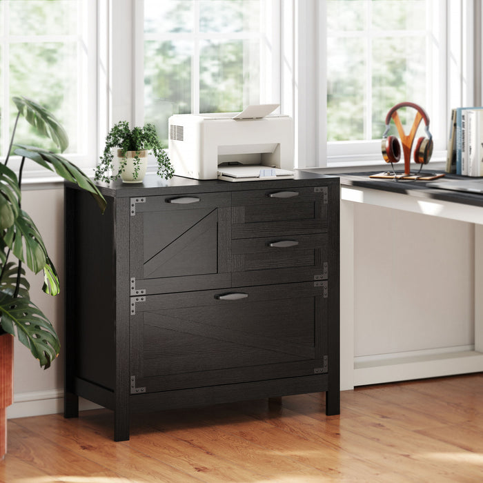HOMCOM 4 Drawer File Cabinet Filing Cabinet for Letter/A4/Legal Files Black
