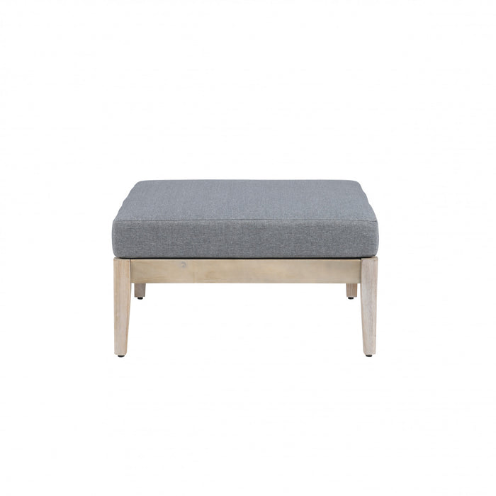 Summerlyn Fabric Indoor/Outdoor Patio Ottoman - Natural