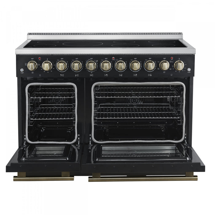 Forno Paolo 48 Inch Freestanding Electric Range in Black, 6.7 cu.ft - FFSEL6011-48BLK
