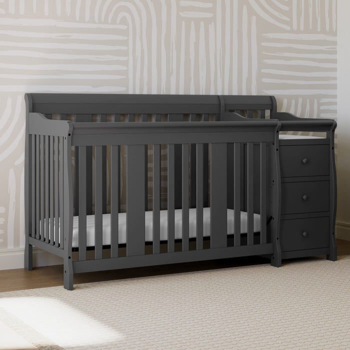 Storkcraft Portofino 4-in-1 Convertible Crib and Changer - Gray