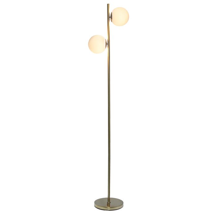 Liam Modern 2 Light Floor Lamp, Gold, 66\"H