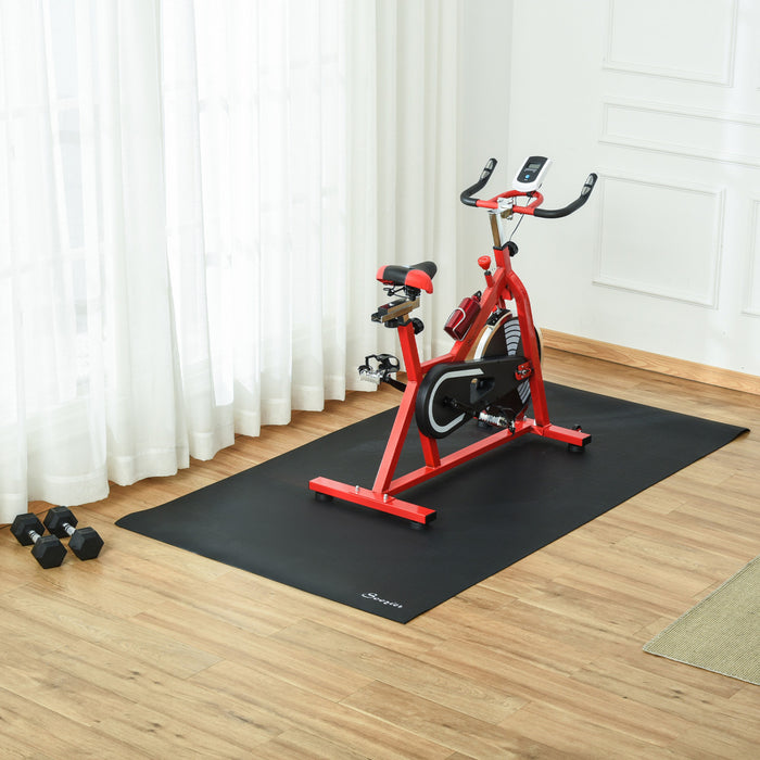 Soozier Multi-purpose Exercise Equipment Mat, Non-slip Treadmill Exercise Bike Floor Protection Mat, Gym Fitness Workout Mat, 7.2 X 3.9ft
