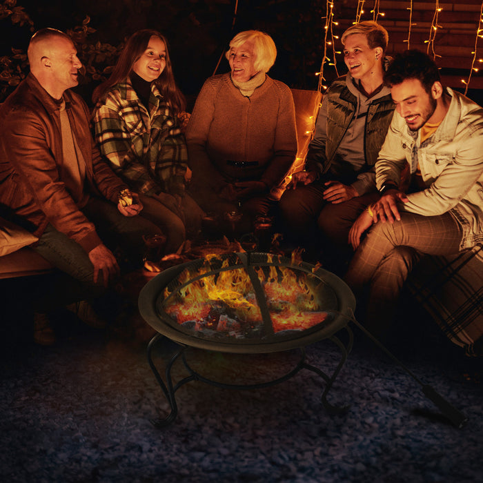 Outsunny 22\" Round Fire Pit