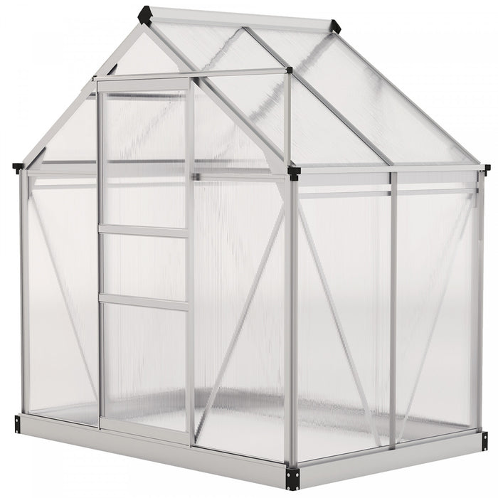 Outsunny Greenhouse, Walk-in Hot House, Clear Pc Board With Sliding Door