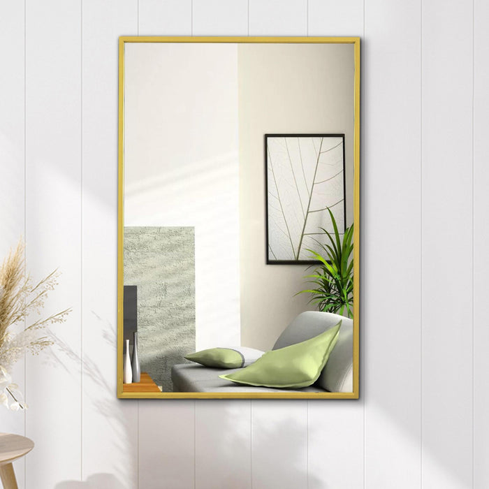 Arcus 30\" X 40\" Hand Crafted Linear Rectangular Mirror - Gold