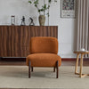 Coco Modern Boucle Lounge Chair with Solid Wood Frame, Orange | Coco Fauteuil de Salon Moderne en Bouclette avec Cadre en Bois Massif, Orange