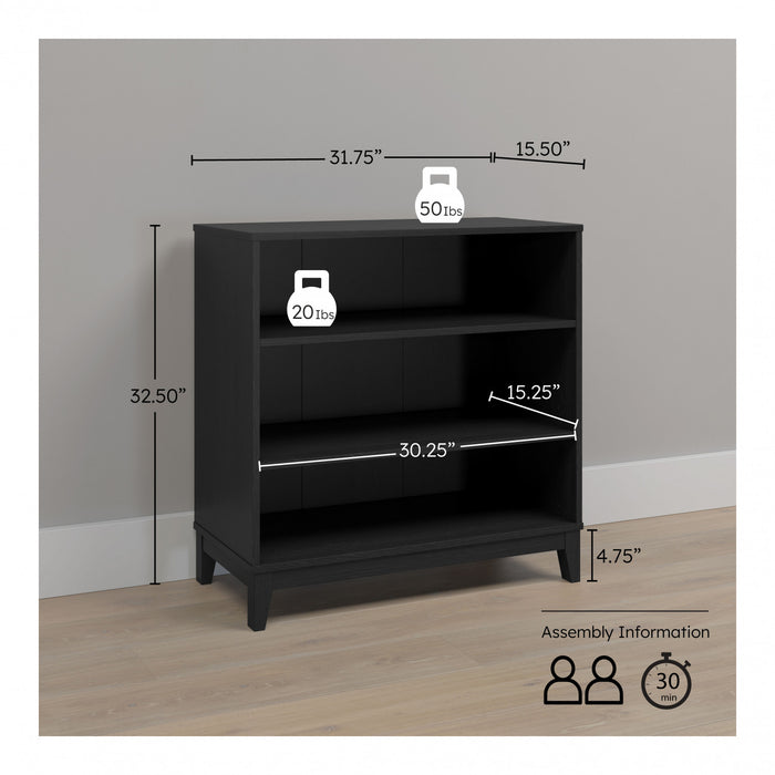 Modulr 2 Adjustable Shelves Bookcase - Black Oak