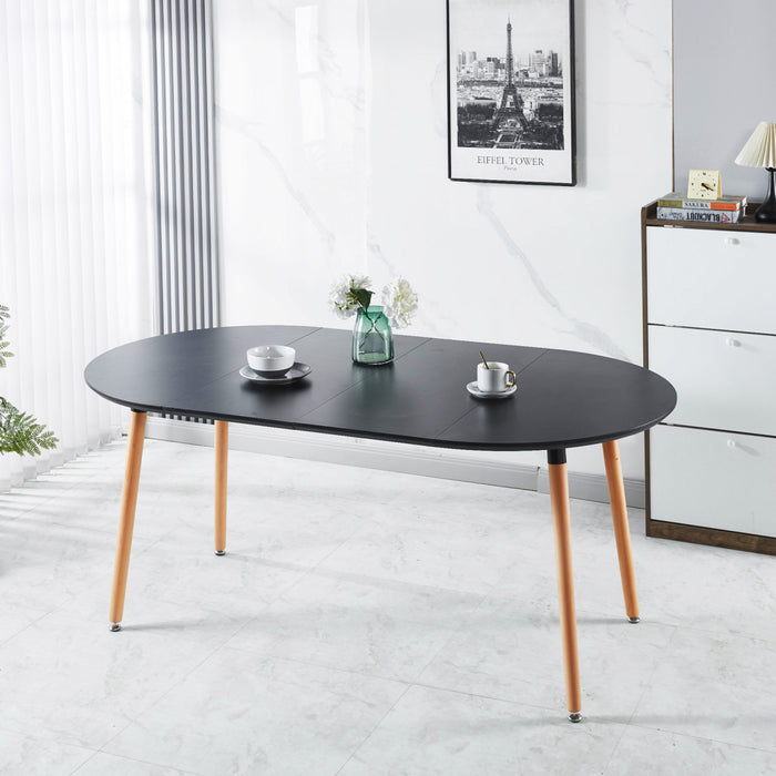 Noah Space-Saving Dining Table with Extendable,Black