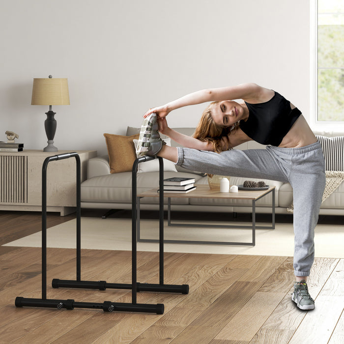 Soozier Push Up Bars Dip Station With Adjustable Height And Width For Home Gym