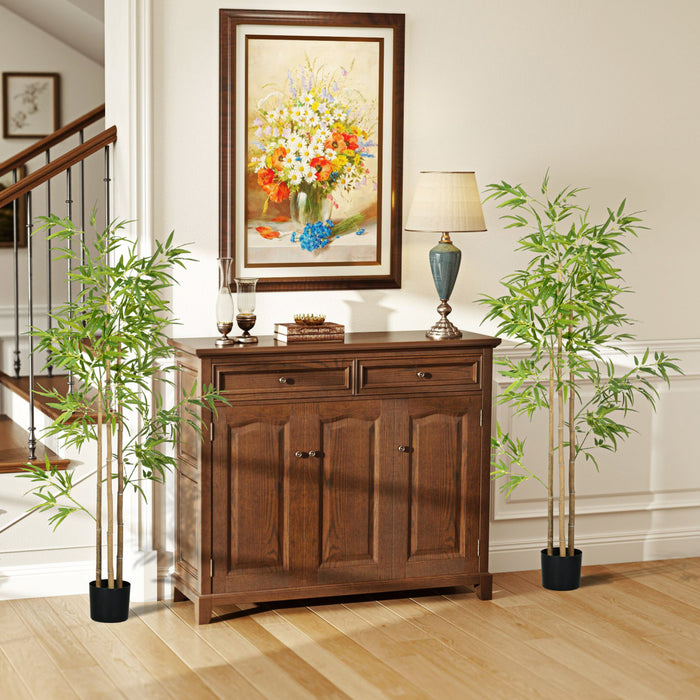 HOMCOM 2 Piece 6ft Artificial Tree Bamboo for Indoor Home Decor