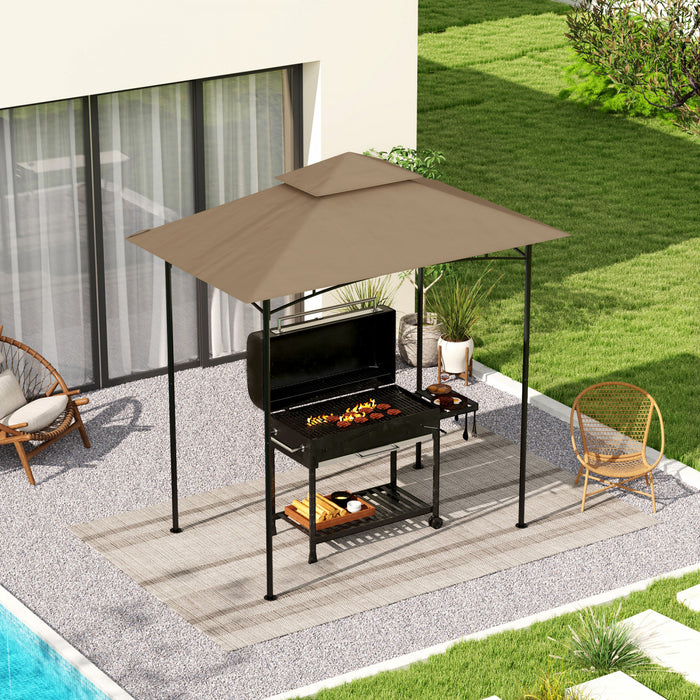 Outsunny Bbq Gazebo Canopy Replacement, 5'x8' Grill Gazebo Roof, Khaki
