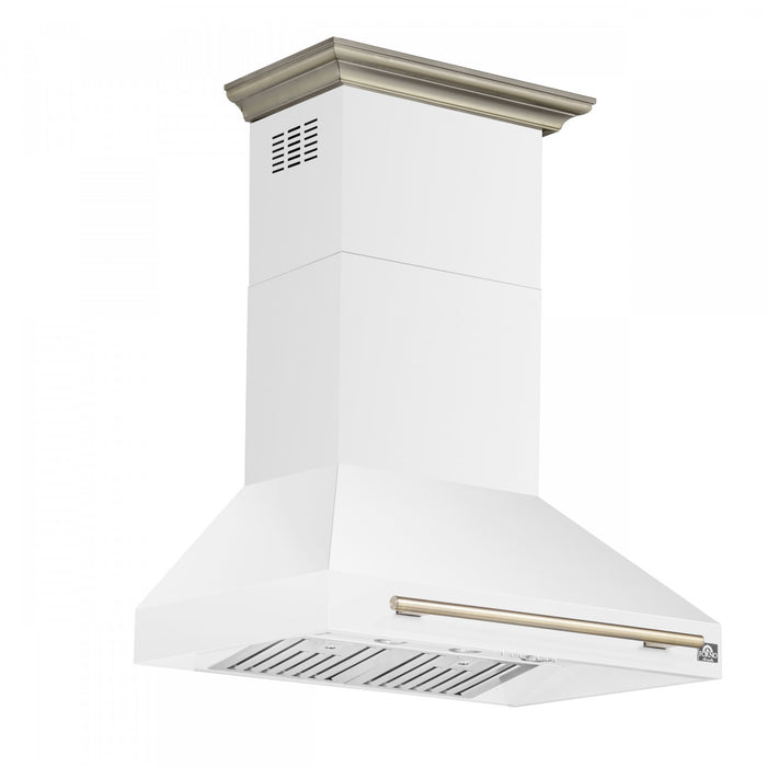 Forno Aria 36 Inch Wall-Mounted White Range Hood-FRHWM5095-36WHT