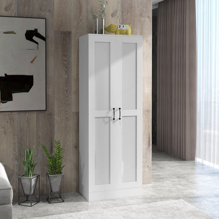 HOMCOM Storage Cabinet with Storage Shelves Pantry Cupboard Cabinet, White