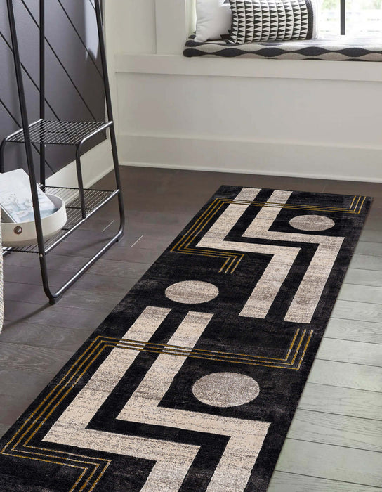 Erisa Contemporary 2'2\" x 7'7\" Runner Rug in Grey Indoor Area Rug