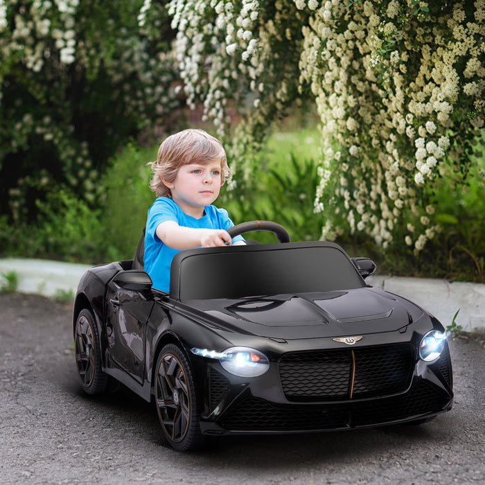Aosom 12v Electric Powered Ride-On Car With Butterfly Doors, 3.1 Mph Kids Ride-on Toy For Boys And Girls With Remote Control, Suspension System, Horn Honking, Black