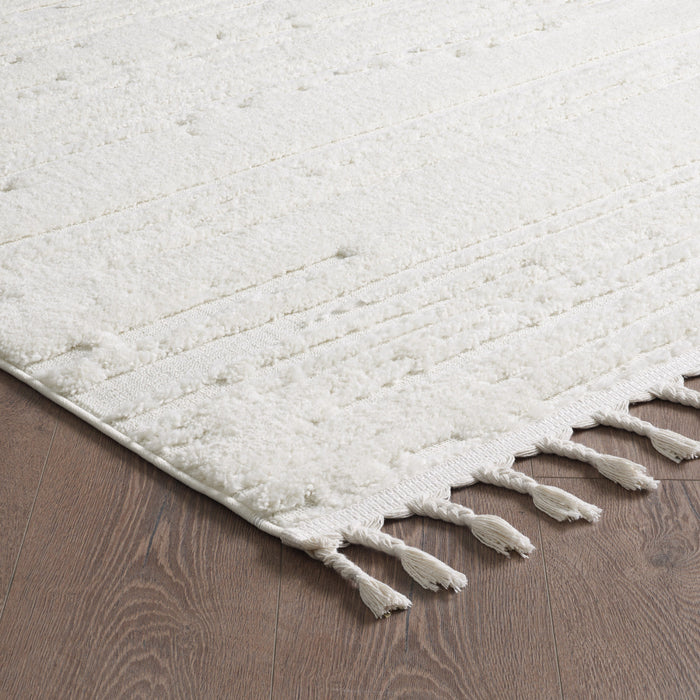 Quinto Cream Waves Shag Area Rug - 2'7\" x 8'