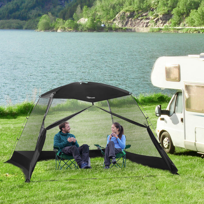 Outsunny 10 X 10 Ft Screen Tent, Outdoor Screen House, Black