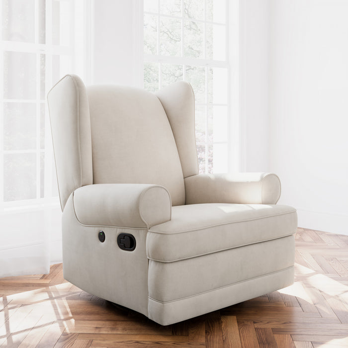 Storkcraft Serenity Wingback Upholstered Recliner Glider - Ivory