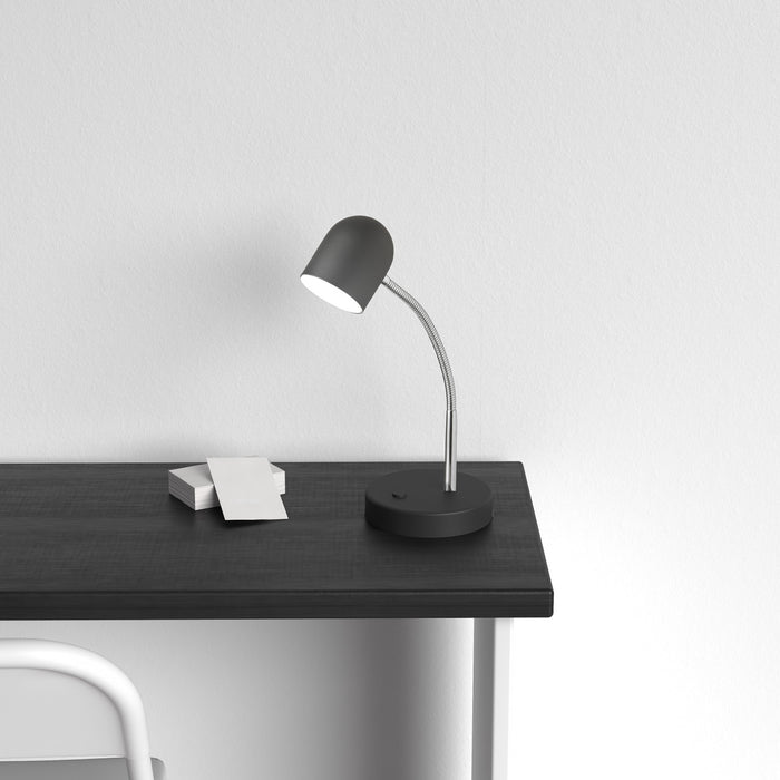 Dainolite LED Table Lamp 5w Polished Chrome Finish Satin Black Shade