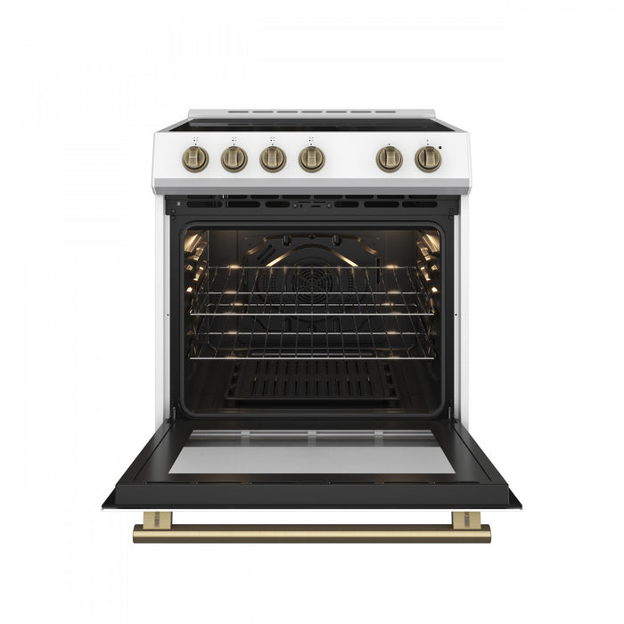 Leonardo Espresso 30\" Slide-In Electric Range in White, 5.0 cu. Ft. - FFSEL6022-30WHT