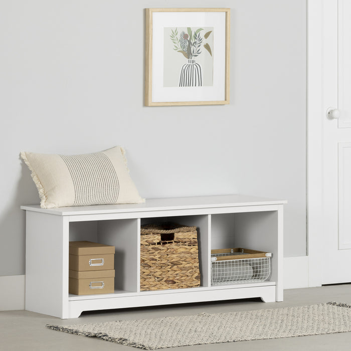 Vito Cubby Storage Bench - Pure White