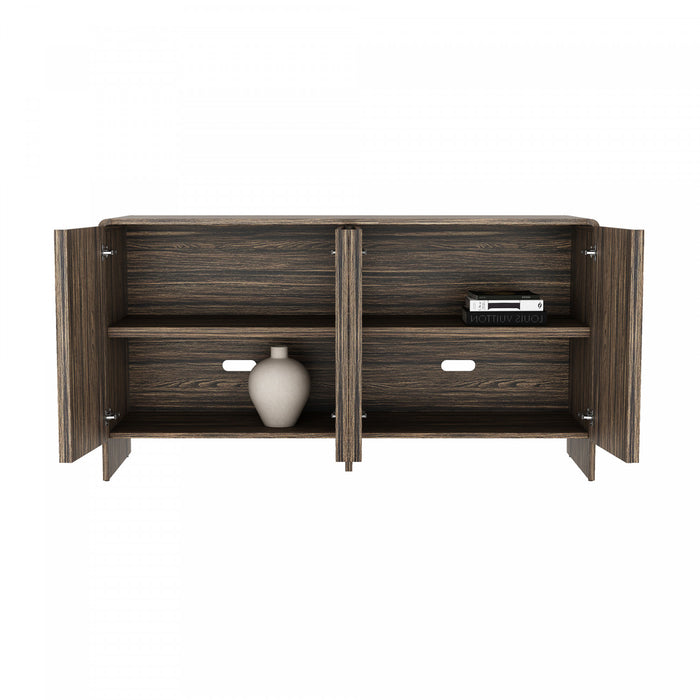 Novara Contemporary 60\" Sideboard in Jacobean Walnut (4-Door)