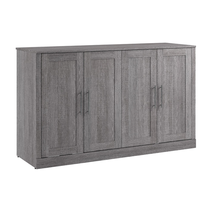 Bestar Pur 69 W Full Cabinet Bed with Mattress - Bark Grey