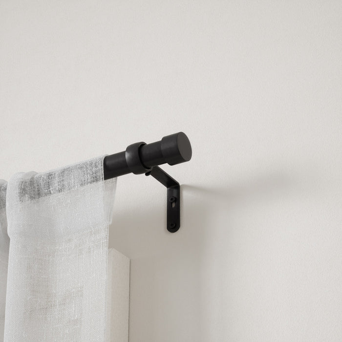 Umbra Cappa Matte Black Expandable 1\" Curtain Rod - 36\"-66\" 
